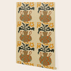 vintage flower vase with check  Wallpaper Gallery Image 2