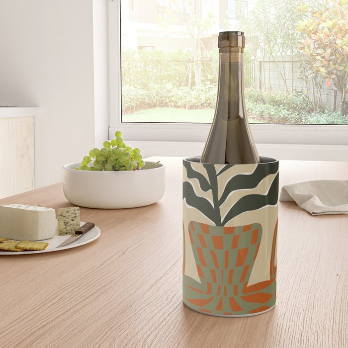 vintage flower vase with check  Wine Chiller Gallery Image 4
