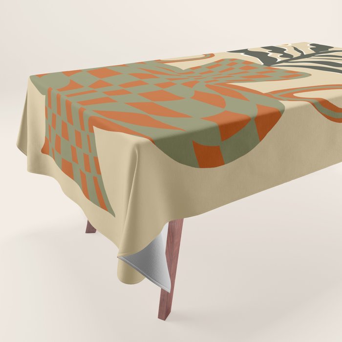 vintage flower vase with check  Tablecloth Gallery Image 1