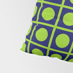 Lime Green Dot Grid Retro Modern Pop Pattern on Navy Blue Pillow Sham Gallery Image 4
