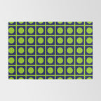 Lime Green Dot Grid Retro Modern Pop Pattern on Navy Blue Rug Gallery Image 2