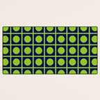 Lime Green Dot Grid Retro Modern Pop Pattern on Navy Blue Desk Mat Gallery Image 3