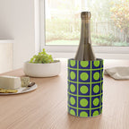 Lime Green Dot Grid Retro Modern Pop Pattern on Navy Blue Wine Chiller Gallery Image 4