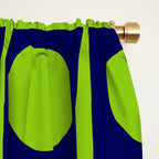 Lime Green Dot Grid Retro Modern Pop Pattern on Navy Blue Window Curtain Gallery Image 2
