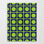 Lime Green Dot Grid Retro Modern Pop Pattern on Navy Blue Notebook Gallery Image 4