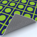 Lime Green Dot Grid Retro Modern Pop Pattern on Navy Blue Rug Gallery Image 4