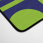 Lime Green Dot Grid Retro Modern Pop Pattern on Navy Blue Desk Mat Gallery Image 4