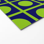 Lime Green Dot Grid Retro Modern Pop Pattern on Navy Blue Welcome Mat Gallery Image 2