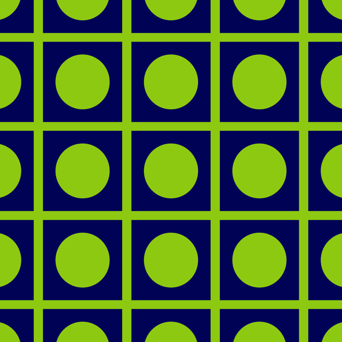 Lime Green Dot Grid Retro Modern Pop Pattern on Navy Blue Coffee Mug Gallery Image 2