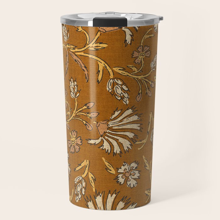 KALAMI FLORAL MUSTARD Travel Mug Gallery Image 1
