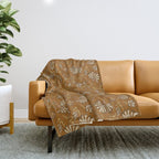 KALAMI FLORAL MUSTARD Throw Blanket Gallery Image 1