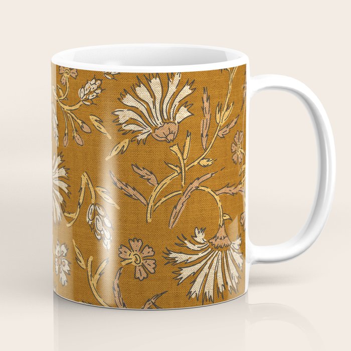 KALAMI FLORAL MUSTARD Coffee Mug Gallery Image 1