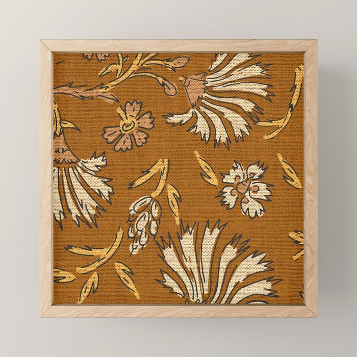 KALAMI FLORAL MUSTARD Mini Art Print Gallery Image 1