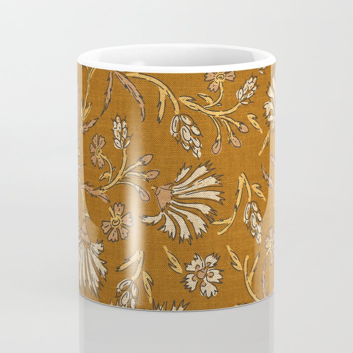KALAMI FLORAL MUSTARD Coffee Mug Gallery Image 4