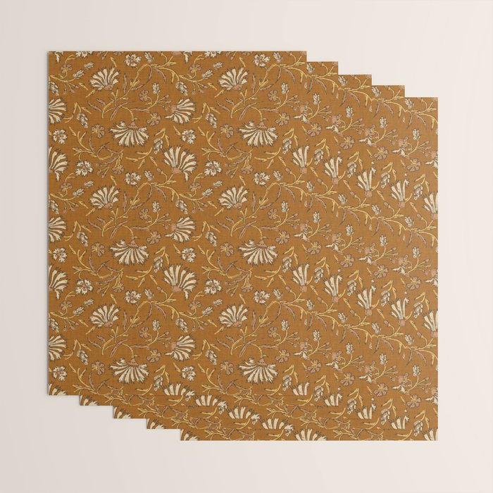 KALAMI FLORAL MUSTARD Wrapping Paper Gallery Image 3