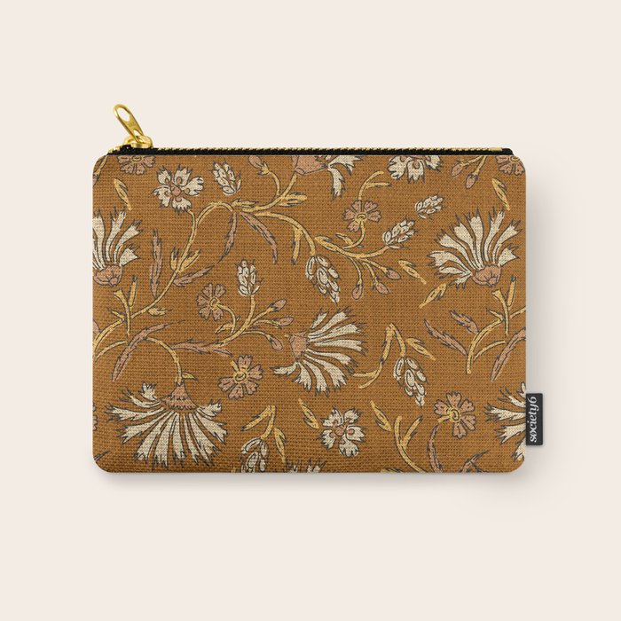 KALAMI FLORAL MUSTARD Carry All Pouch Gallery Image 1