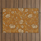 KALAMI FLORAL MUSTARD Outdoor Rug Gallery Image 1