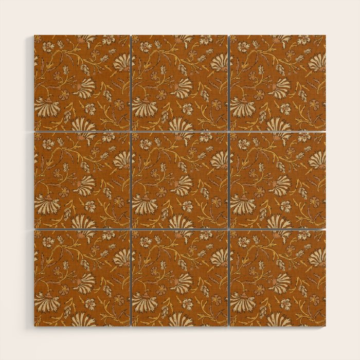 KALAMI FLORAL MUSTARD Wood Wall Art Gallery Image 1