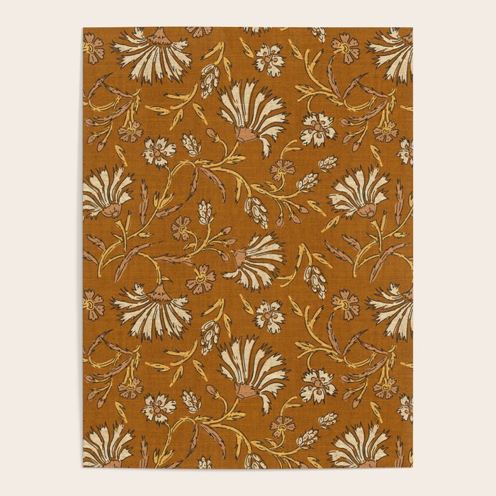 KALAMI FLORAL MUSTARD Poster Gallery Image 4