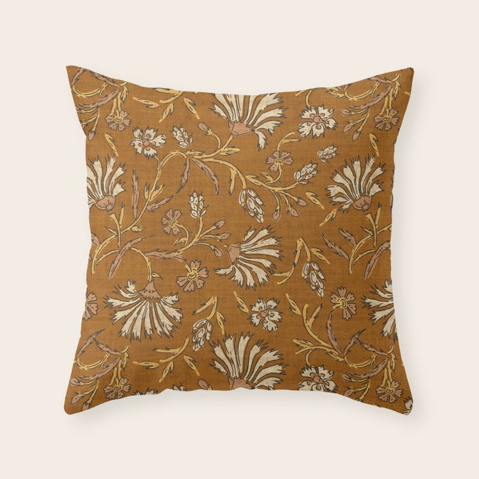 KALAMI FLORAL MUSTARD Throw Pillow Gallery Image 6