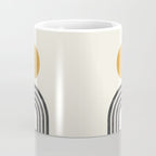 Mid century modern gold sun and black rainbow Coffee Mug Gallery Image 4