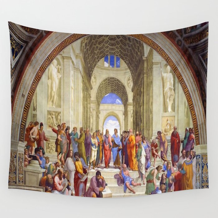 Raffaello Sanzio da Urbino - The School of Athens, 1509-1510 Wall Tapestry Gallery Image 4