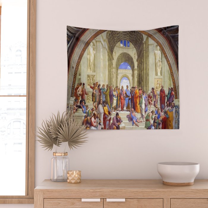 Raffaello Sanzio da Urbino - The School of Athens, 1509-1510 Wall Tapestry Gallery Image 2