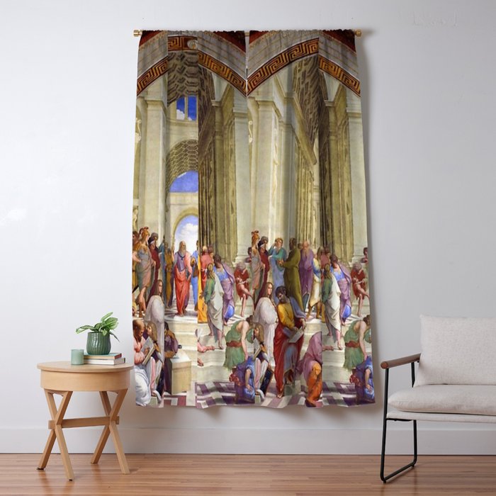 Raffaello Sanzio da Urbino - The School of Athens, 1509-1510 Window Curtain Gallery Image 5