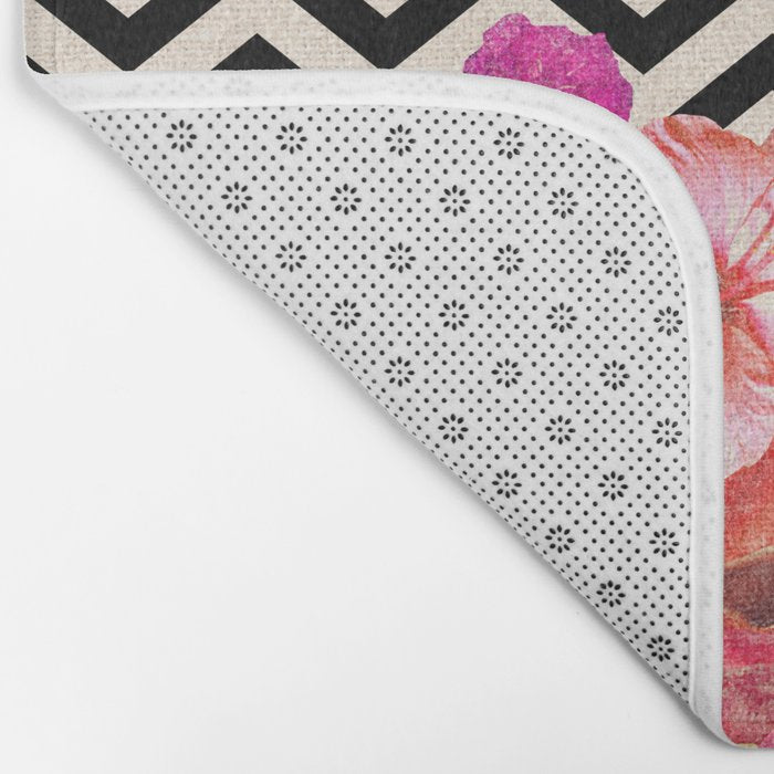 Chevron Flora II Bath Mat Gallery Image 2