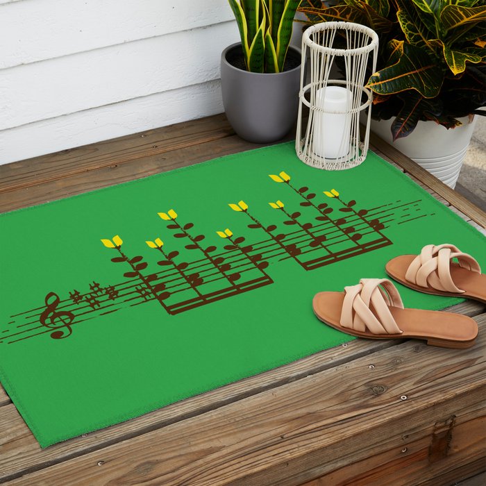 Music notes garden Outdoor Rug Gallery Image 2
