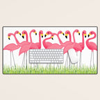 Cuban Pink Flamingos Desk Mat Gallery Image 1