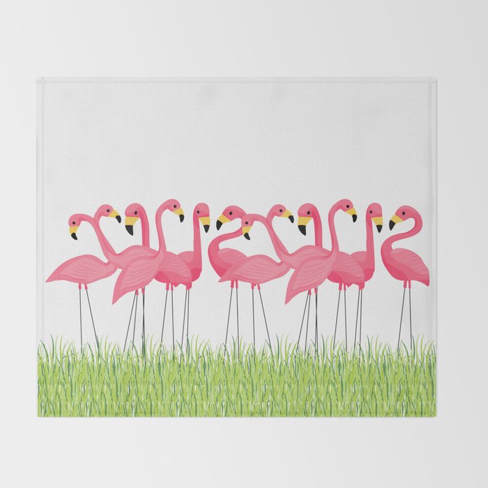 Cuban Pink Flamingos Throw Blanket Gallery Image 2