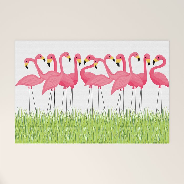 Cuban Pink Flamingos Welcome Mat Gallery Image 1