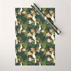 Drawing of exotic birds in the dark jungle Wrapping Paper Gallery Image 1