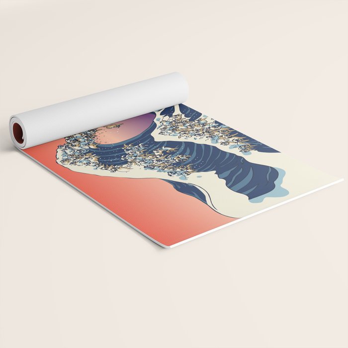 The Great Wave of Pug Yoga Mat Gallery Image 2