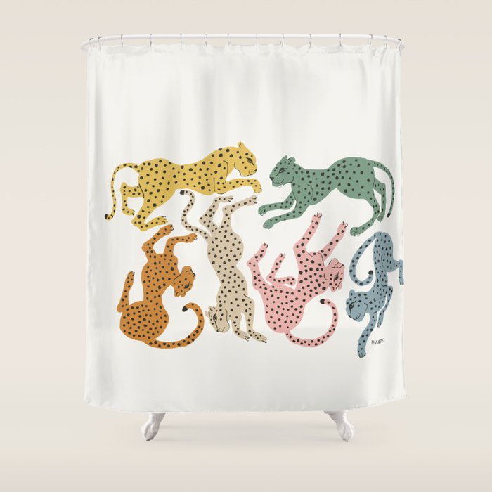 Rainbow Cheetah Shower Curtain Gallery Image 1