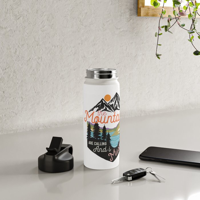 The Mountains Are Calling And I Must Go Water Bottle Gallery Image 4