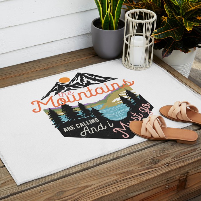 The Mountains Are Calling And I Must Go Outdoor Rug Gallery Image 2