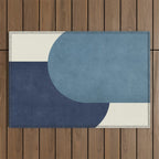 Halfmoon Colorblock - Blue Outdoor Rug Gallery Image 1