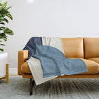 Halfmoon Colorblock - Blue Throw Blanket Gallery Image 1