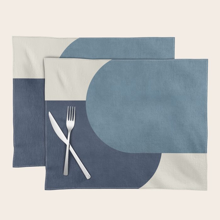 Halfmoon Colorblock - Blue Placemat Gallery Image 1