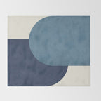 Halfmoon Colorblock - Blue Throw Blanket Gallery Image 2