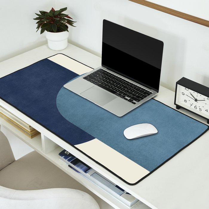 Halfmoon Colorblock - Blue Desk Mat Gallery Image 2