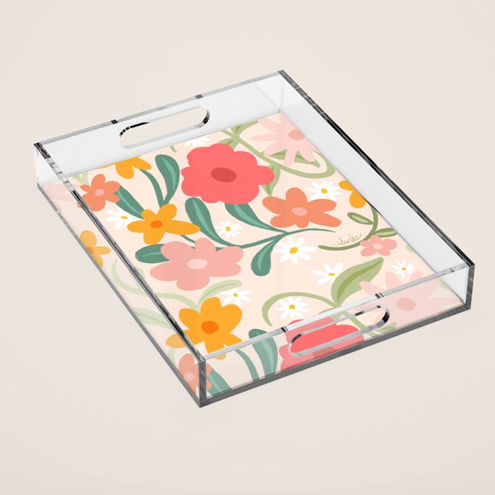 Bold Flowers Acrylic Tray Gallery Image 1