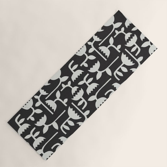 Linocut Tulip Pattern #4 Yoga Mat Gallery Image 1
