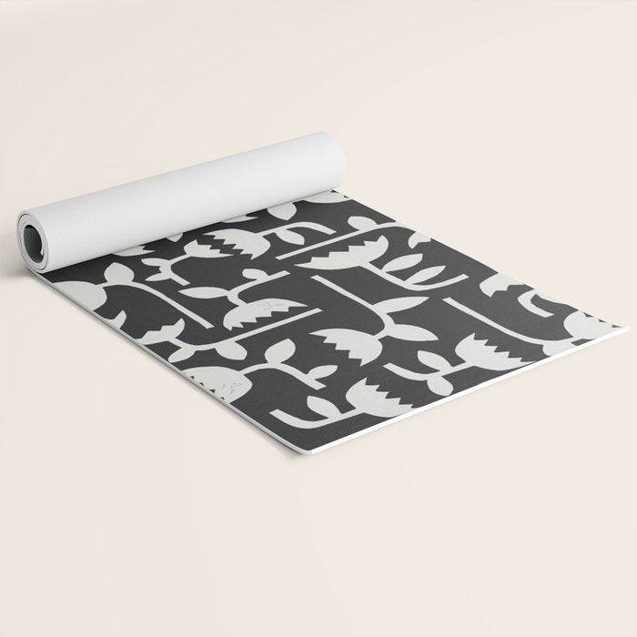 Linocut Tulip Pattern #4 Yoga Mat Gallery Image 2