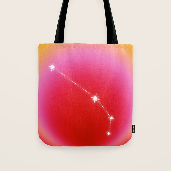 Aries Star Sign Constellation, Aura Gradient Zodiac Art Tote Bag Gallery Image 1