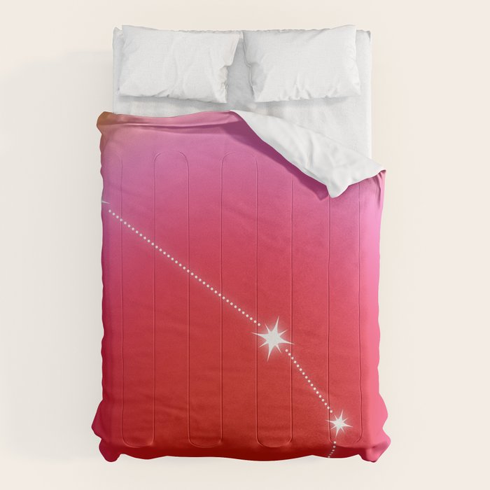 Aries Star Sign Constellation, Aura Gradient Zodiac Art Comforter Gallery Image 6