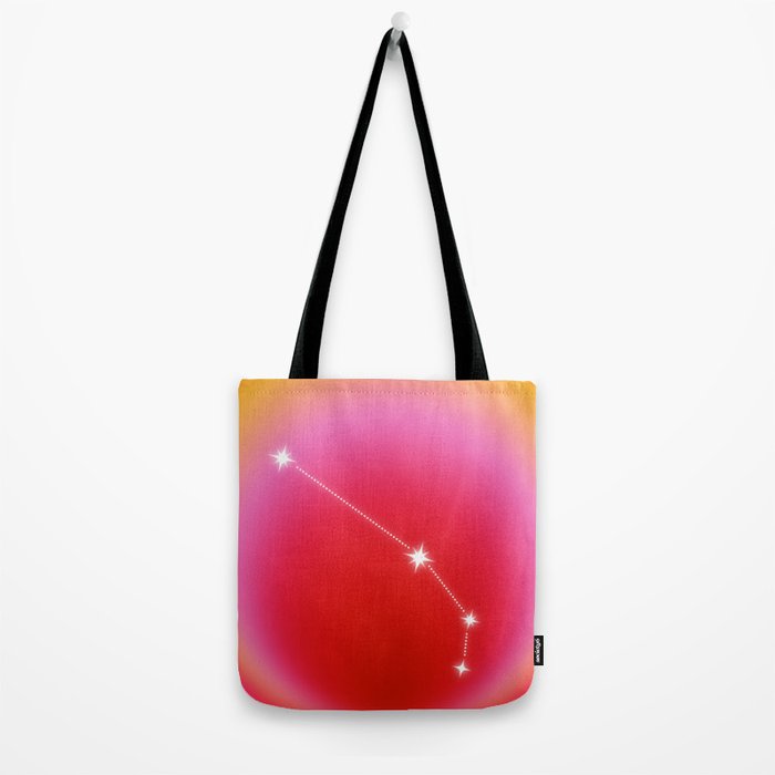 Aries Star Sign Constellation, Aura Gradient Zodiac Art Tote Bag Gallery Image 2
