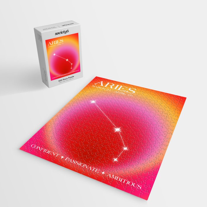Aries Star Sign Constellation, Aura Gradient Zodiac Art Jigsaw Puzzle Gallery Image 2